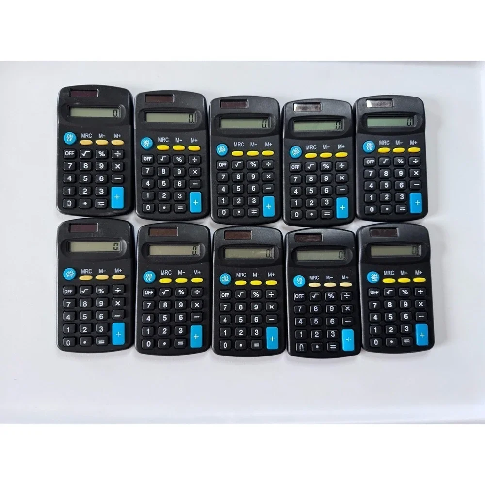 SMALL MINI POCKET CALCULATOR School Office 8 Digit Solar Power Set Of 10 Tested